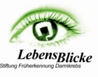 Logo Lebensblicke. Schriftzug: Stiftung Früherkennung Darmkrebs